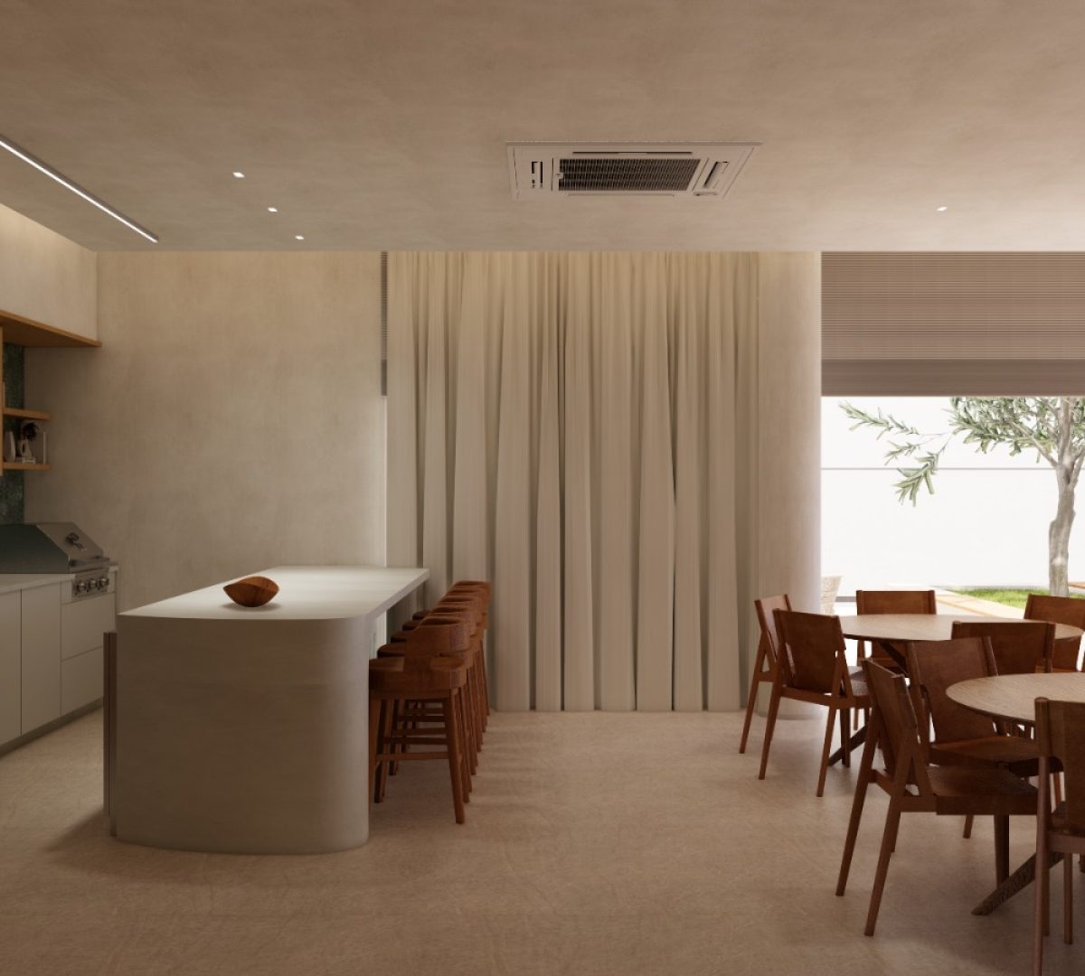 Salão de festas vista lateral